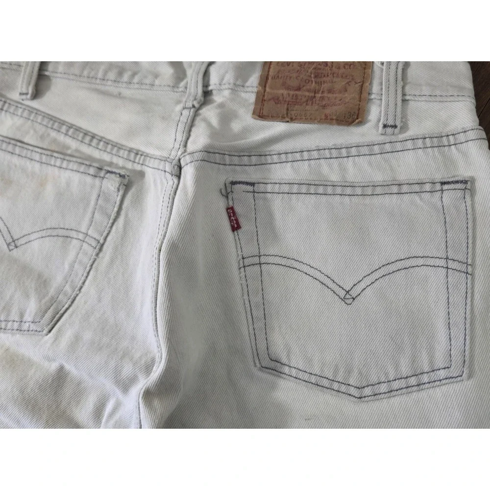 Vintage Levi's 501 0657 31x36 Faded Grey‎ Jeans 80s Made in USA Fit 30 x 36